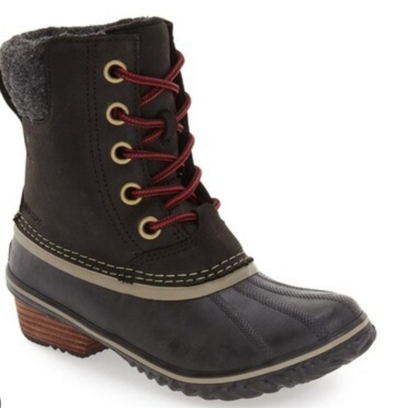 NIB Sorel Women's Slimpack II Lace Black Kettle Waterproof Boots - Picture 4 of 9